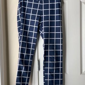 Blue and white dress pants